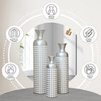 3 Pack Gold Metal Vases