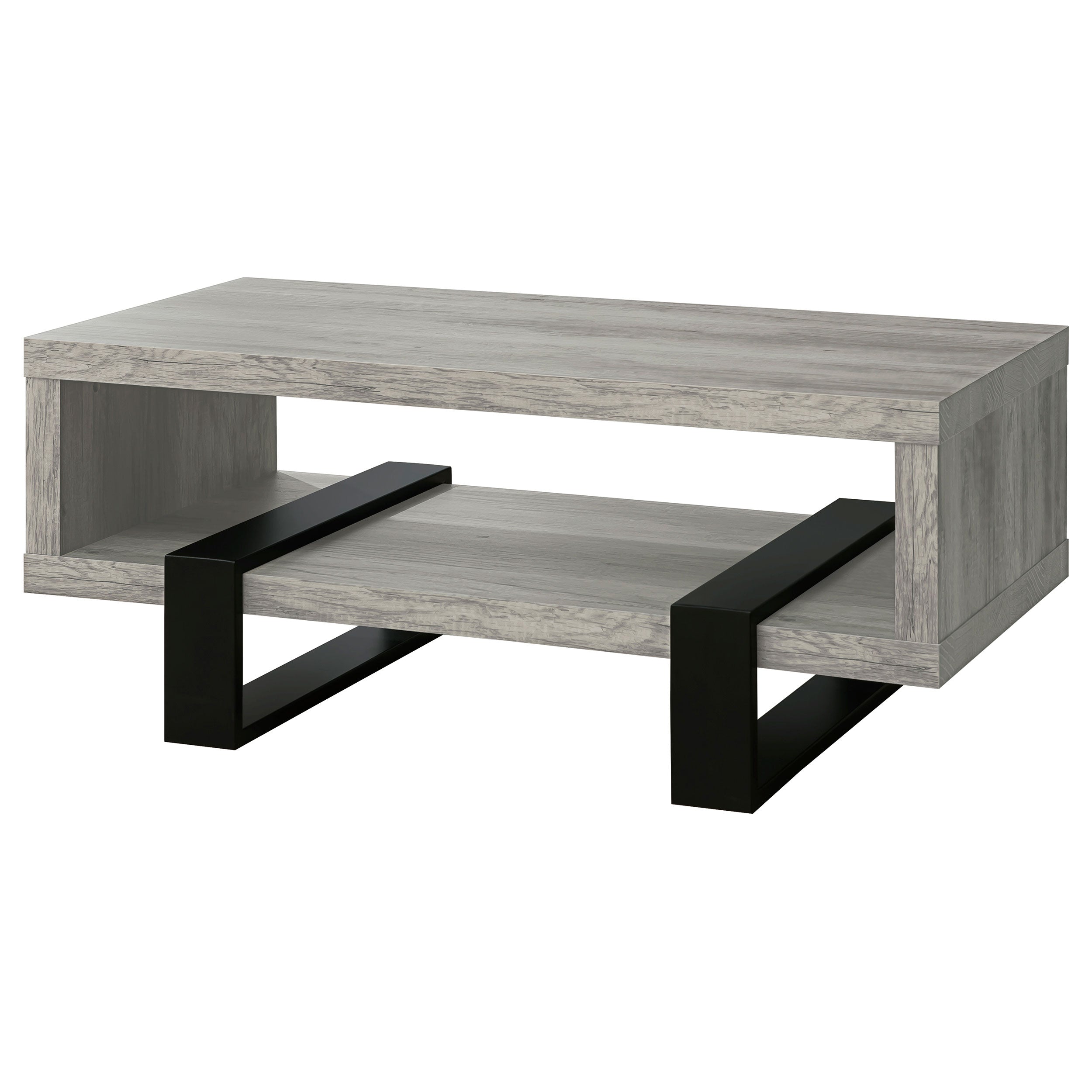 Dinard Engineered Wood Cocktail Coffee Table Grey Driftwood-CoasterEssence