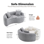 S-Curved Dual-Depth Loveseat Sofa