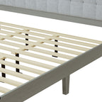 Solid Wood Platform Upholstered Headboard California King Bed