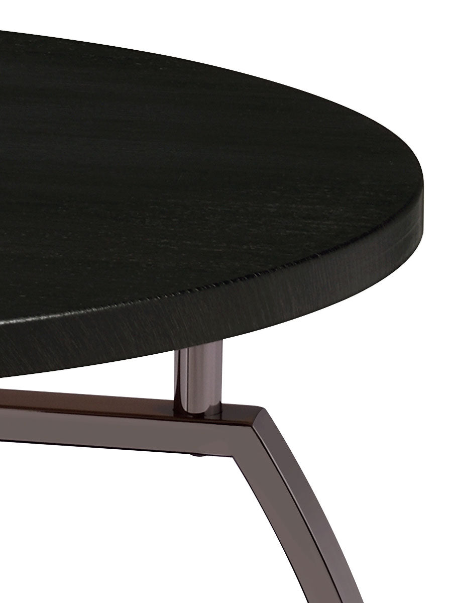 Dacre Round Engineered Wood Top Side End Table Dark Charcoal-CoasterEssence