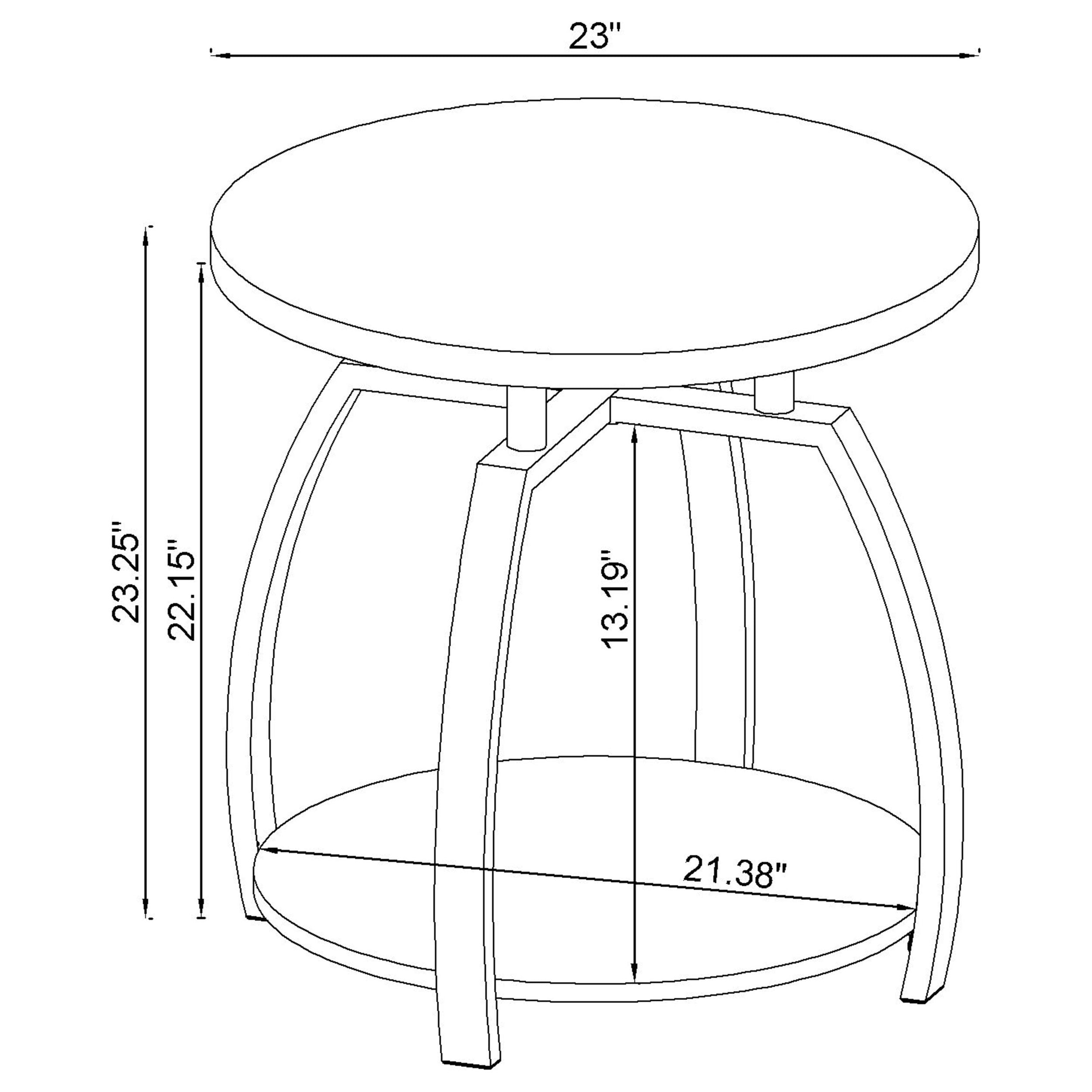 Dacre Round Engineered Wood Top Side End Table Dark Charcoal-CoasterEssence