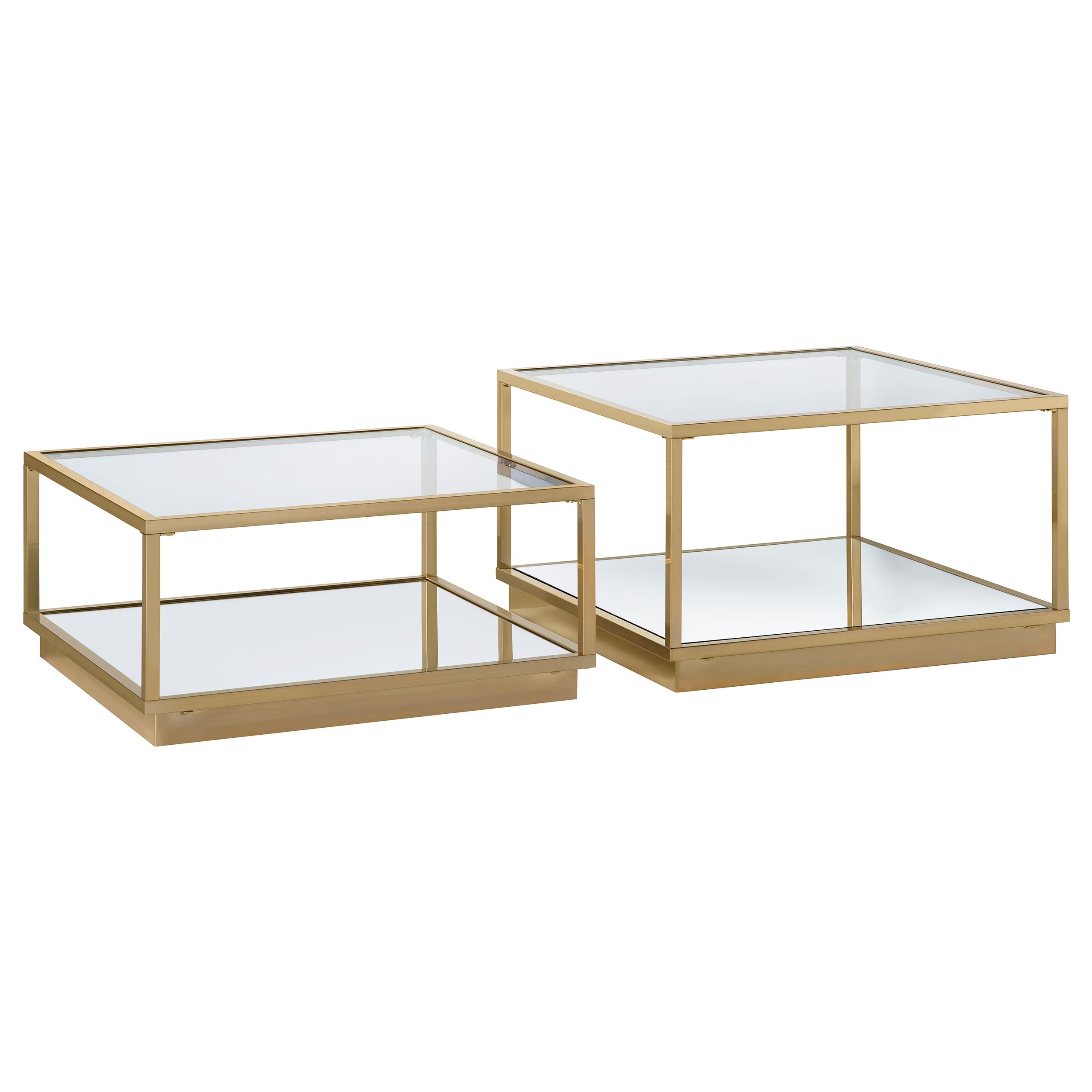 Renee 2-piece Square Coffee Table Set Rose Brass-CoasterElevations