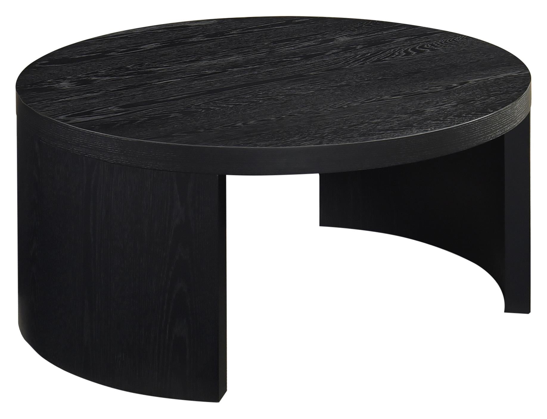 Sweeney 39-inch Round Wood Occasional Cocktail Coffee Table Black-