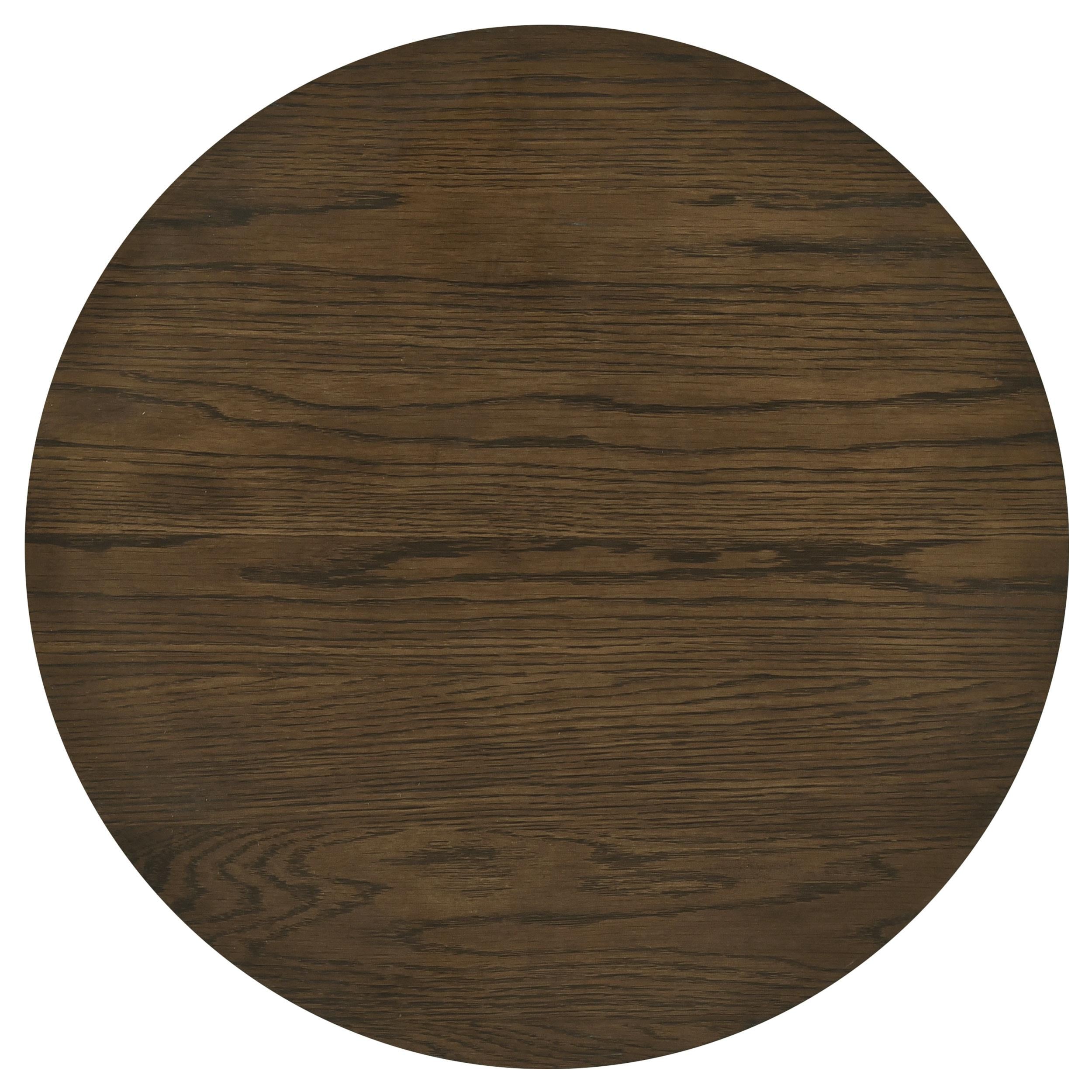 Sweeney 24-inch Round Wood Occasional Side End Table Dark Walnut-
