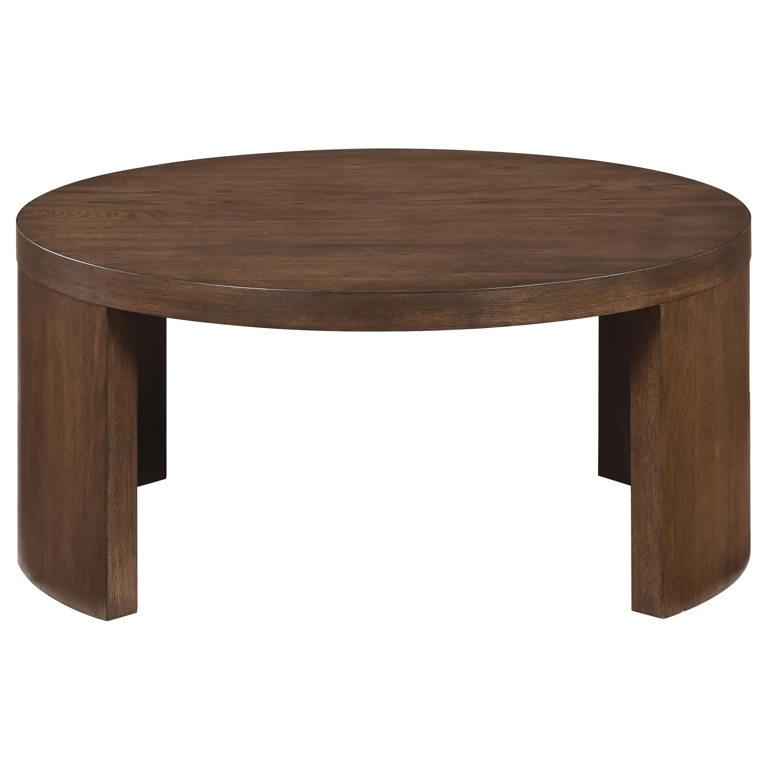 Sweeney 39-inch Round Wood Occasional Cocktail Coffee Table Dark Walnut-