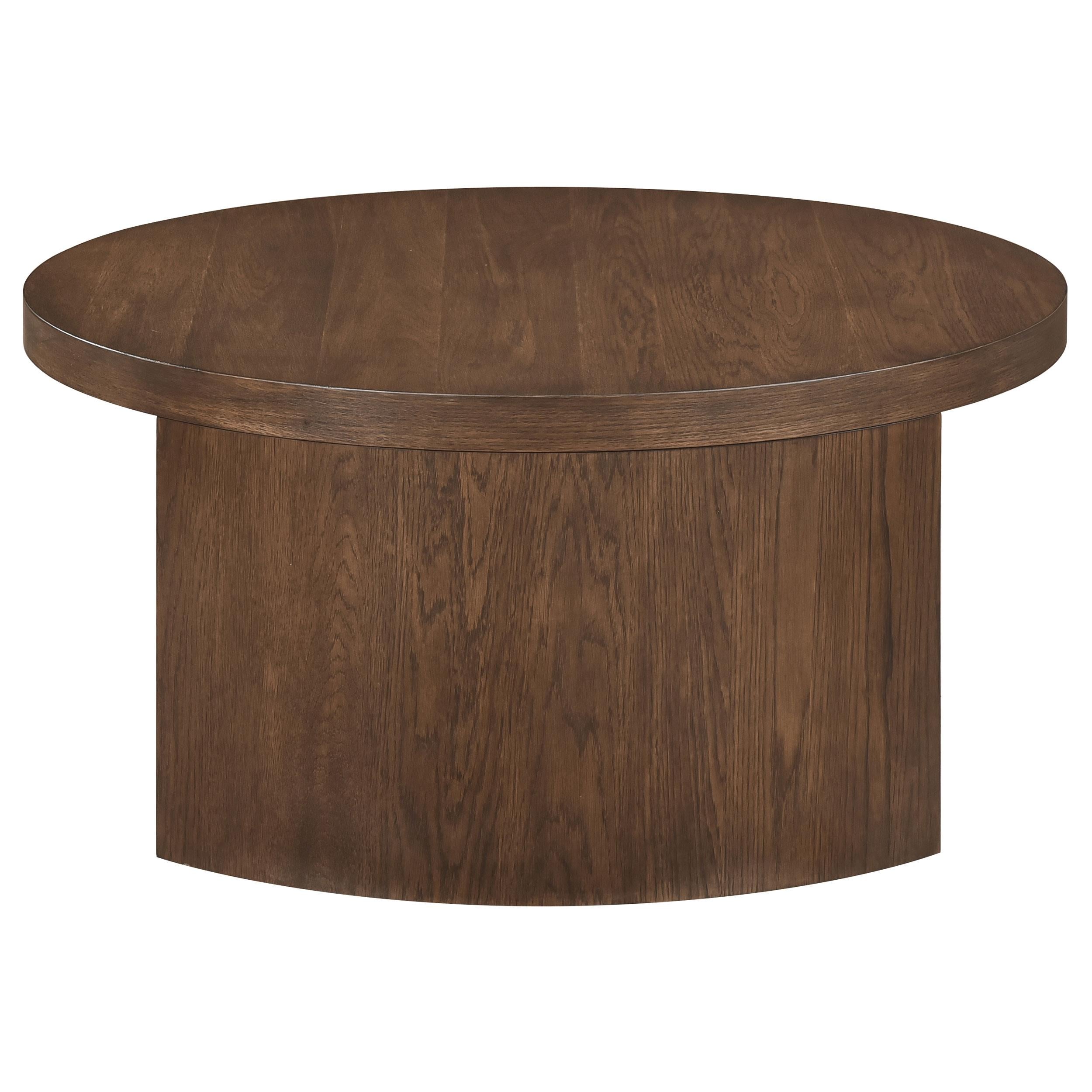 Sweeney 39-inch Round Wood Occasional Cocktail Coffee Table Dark Walnut-
