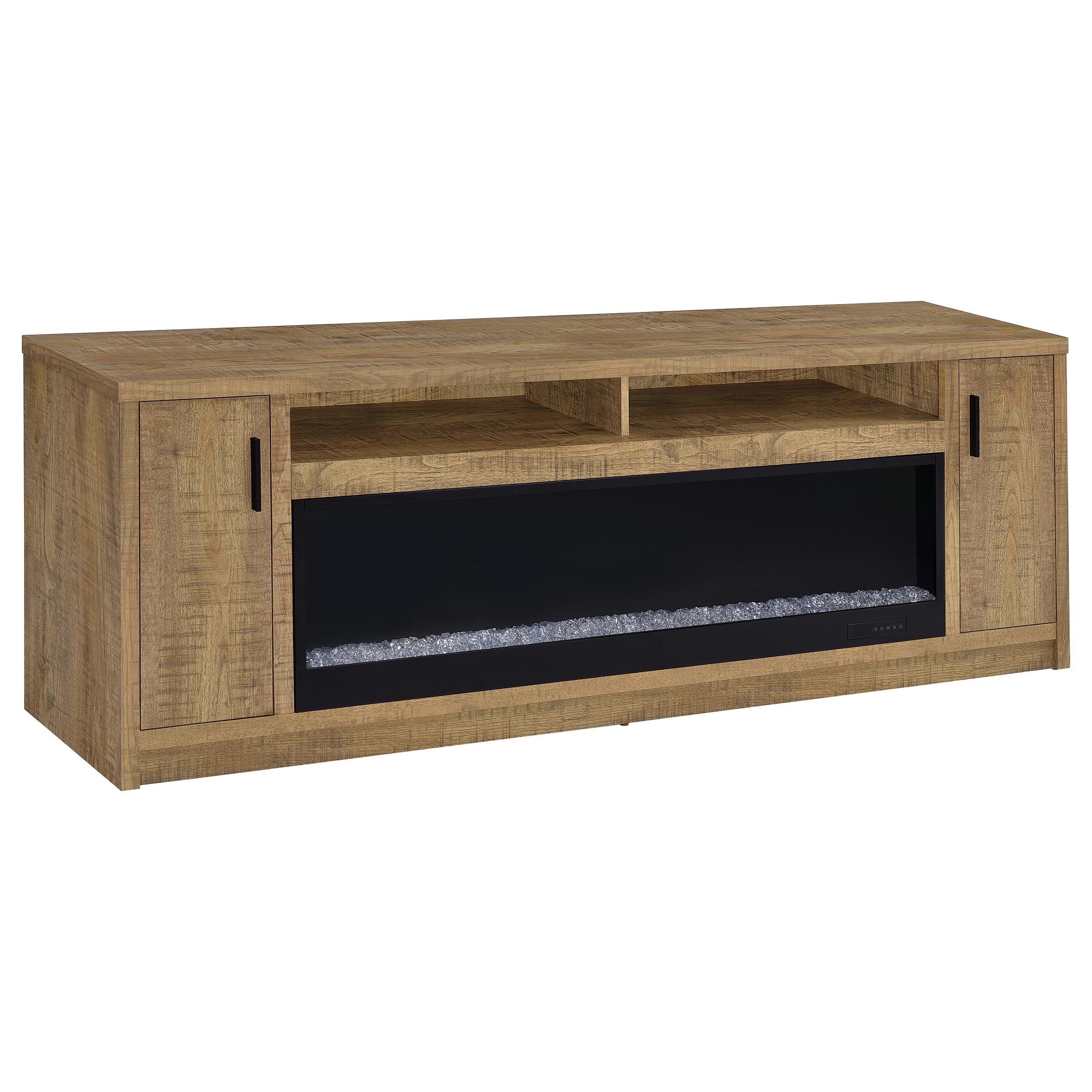 Eddy 79-inch 2-door TV Stand Fireplace Media Console Mango-