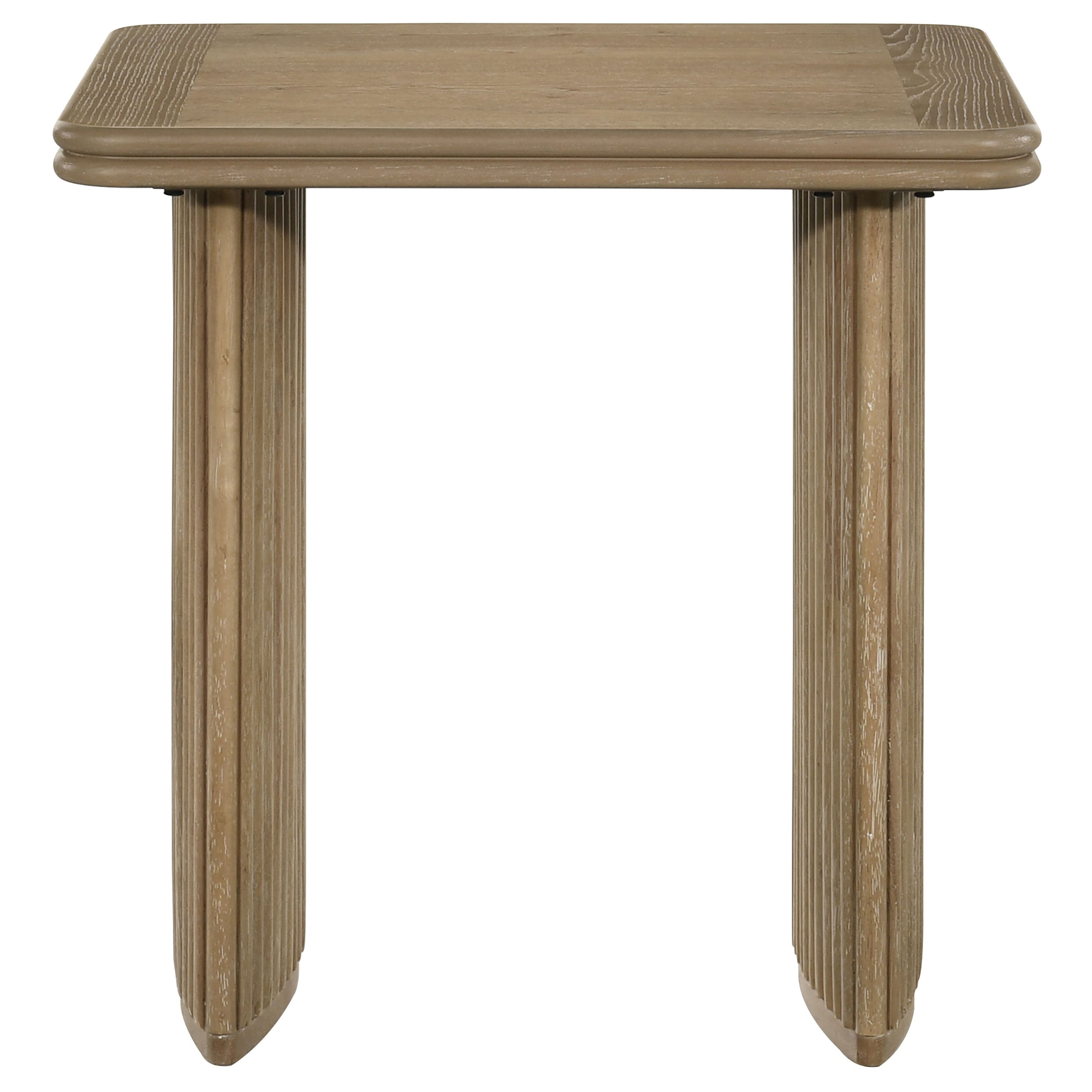 Adina Square Wood Side End Table Distressed Light Brown-