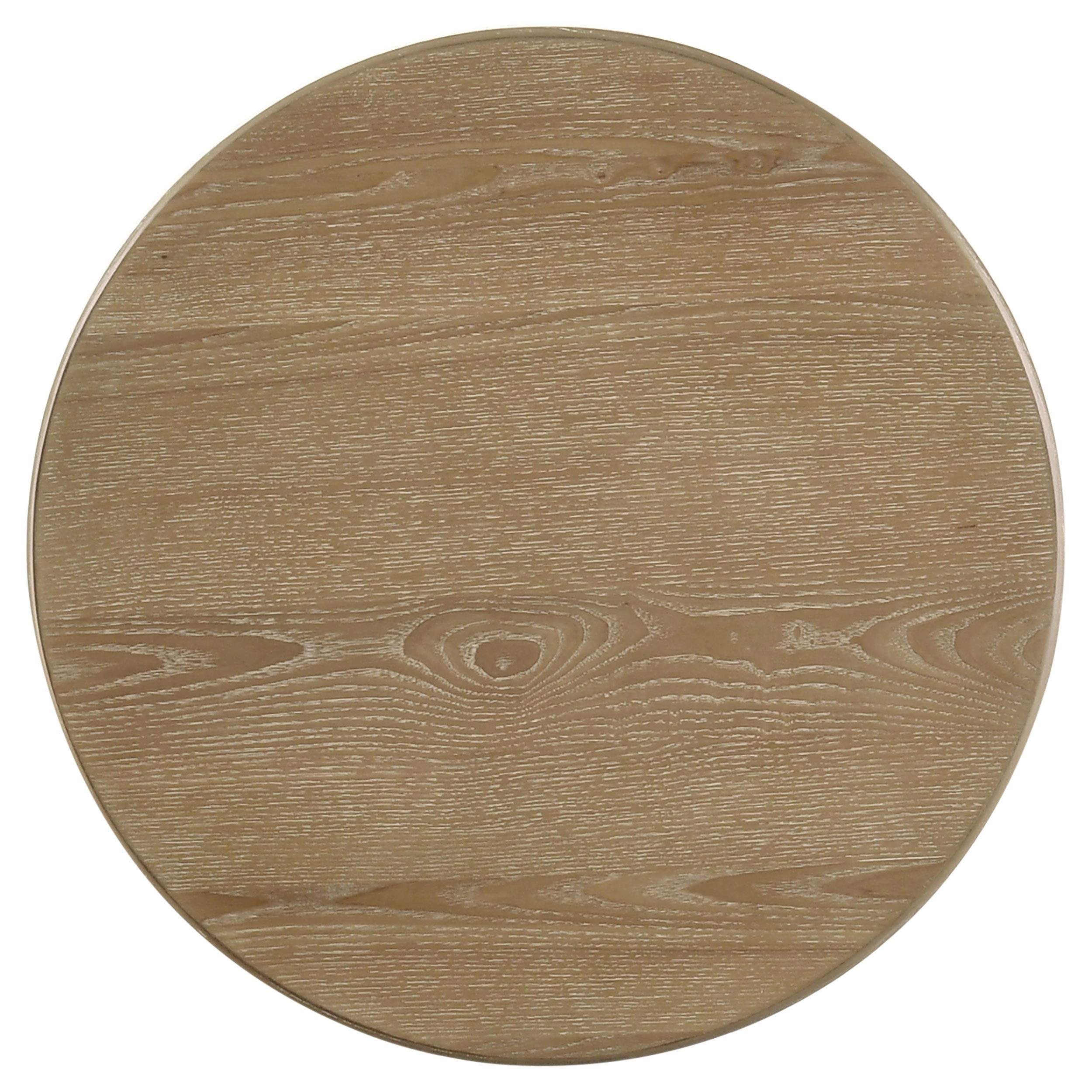 Adina Round Wood Side End Table Distressed Light Brown-