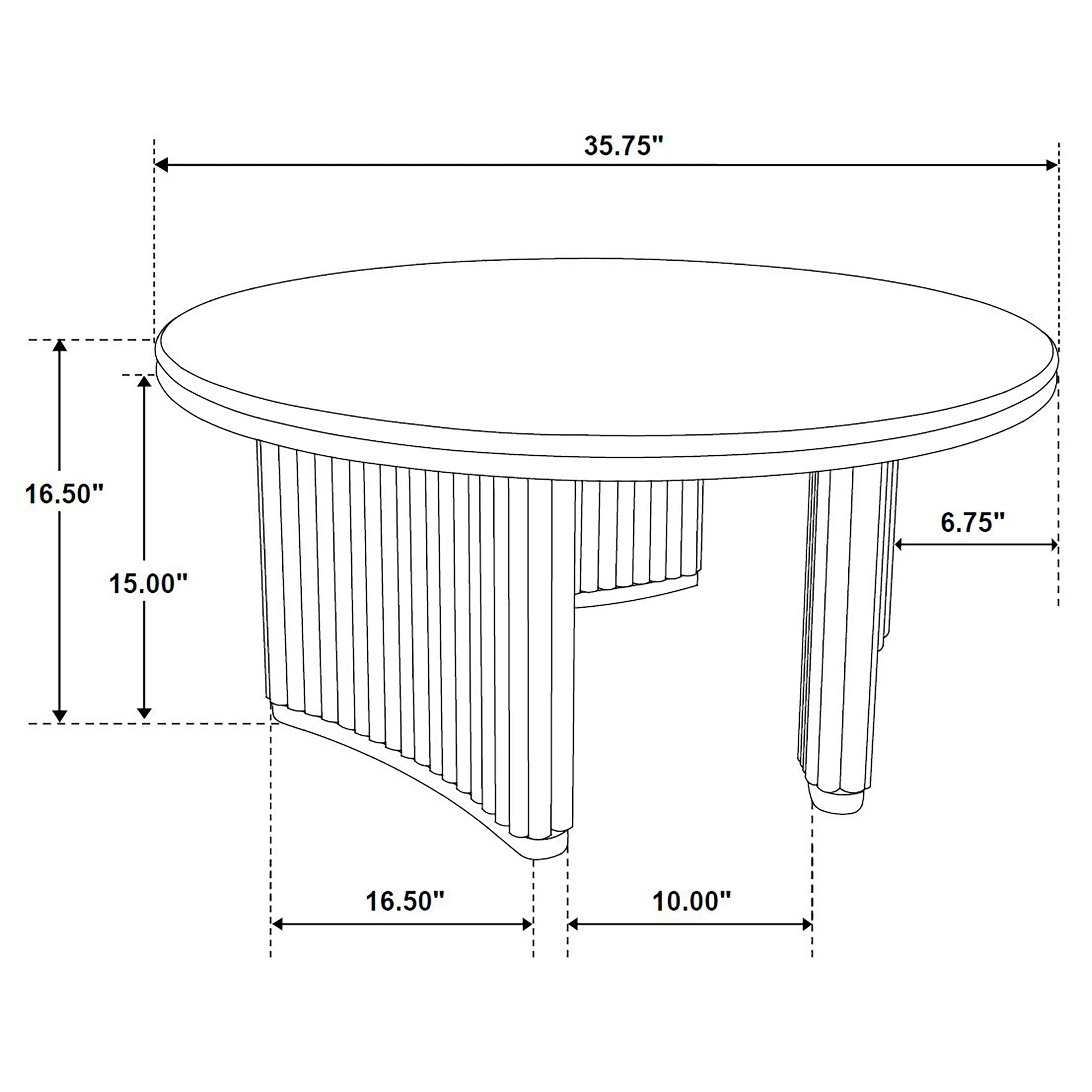Adina 36-inch Round Wood Coffee Table Distressed Light Brown-