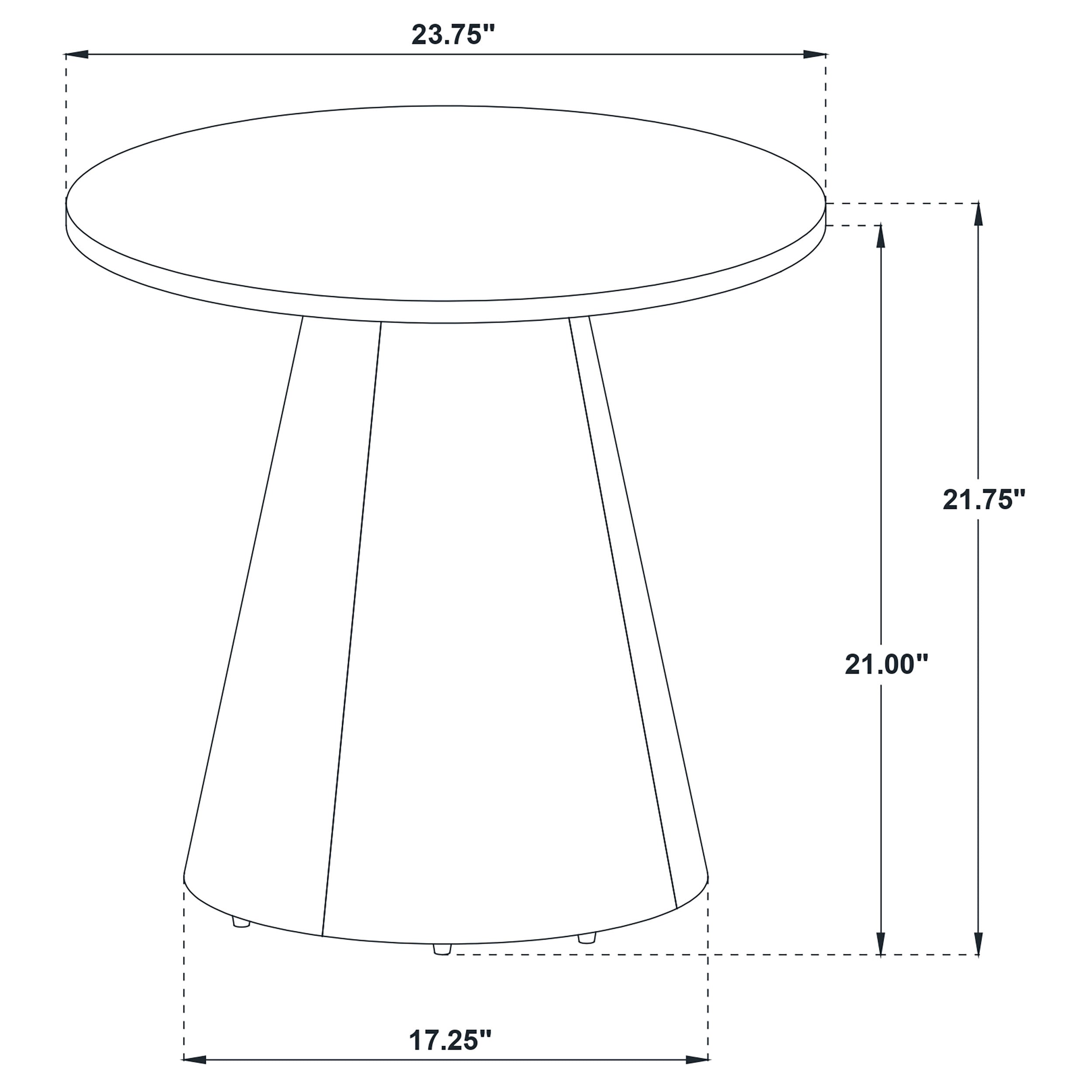 Franklin Round Wood Pedestal Side End Table Grey and Dark Brown-