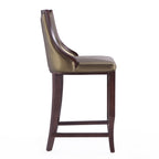 Emperor Wood Upholstered Barstool in Bronze