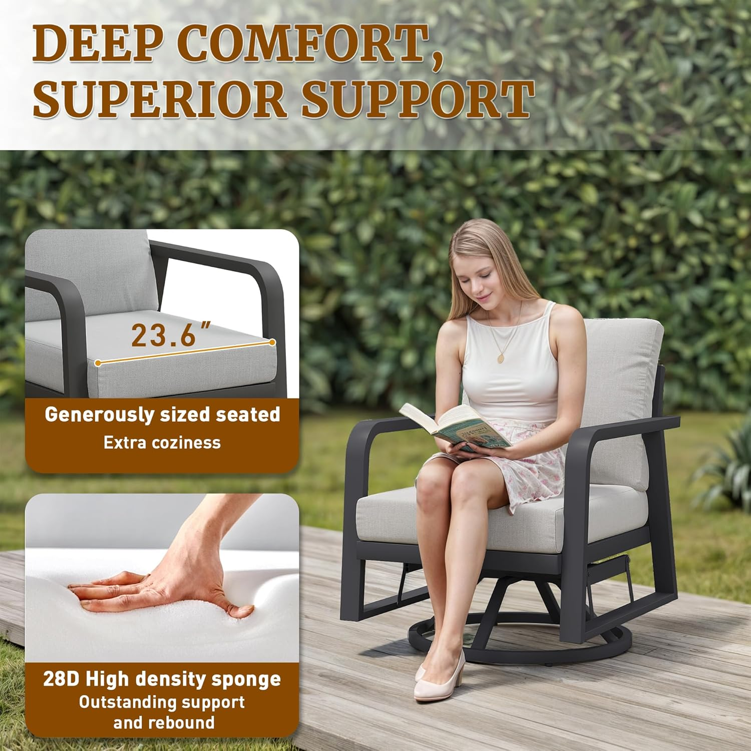 FR Two Swivel Chairs + One Side Table