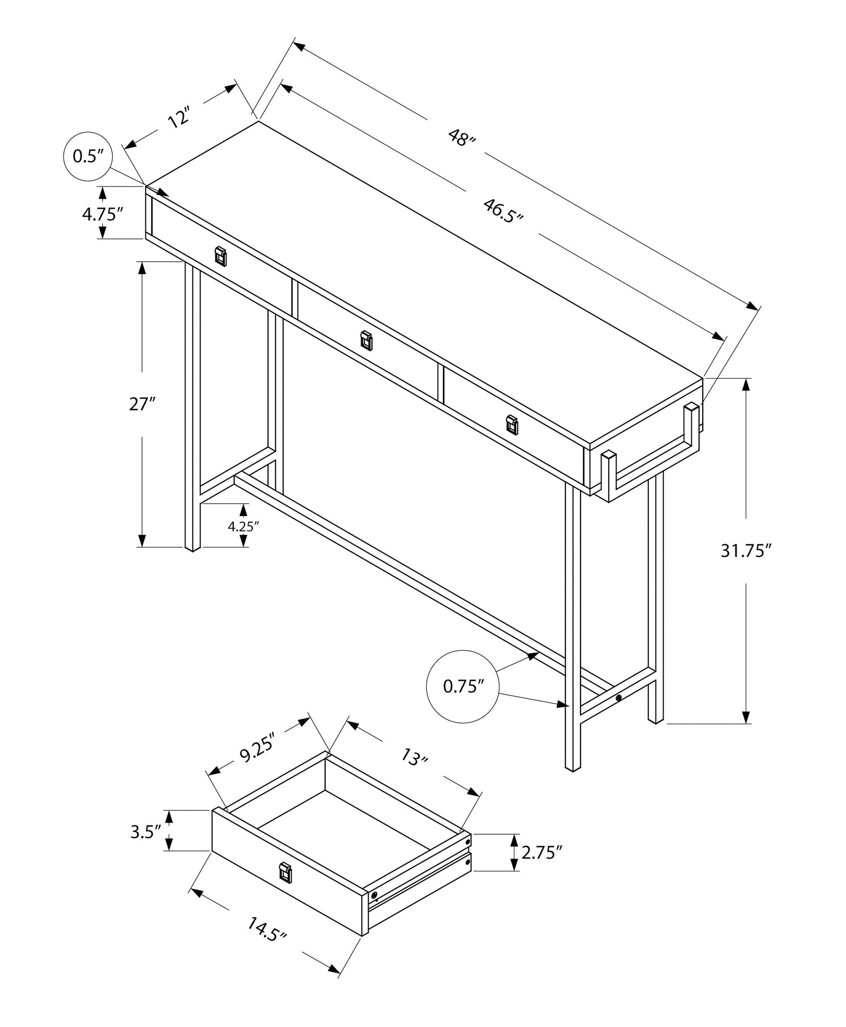 Accent Table in Glossy White Finish