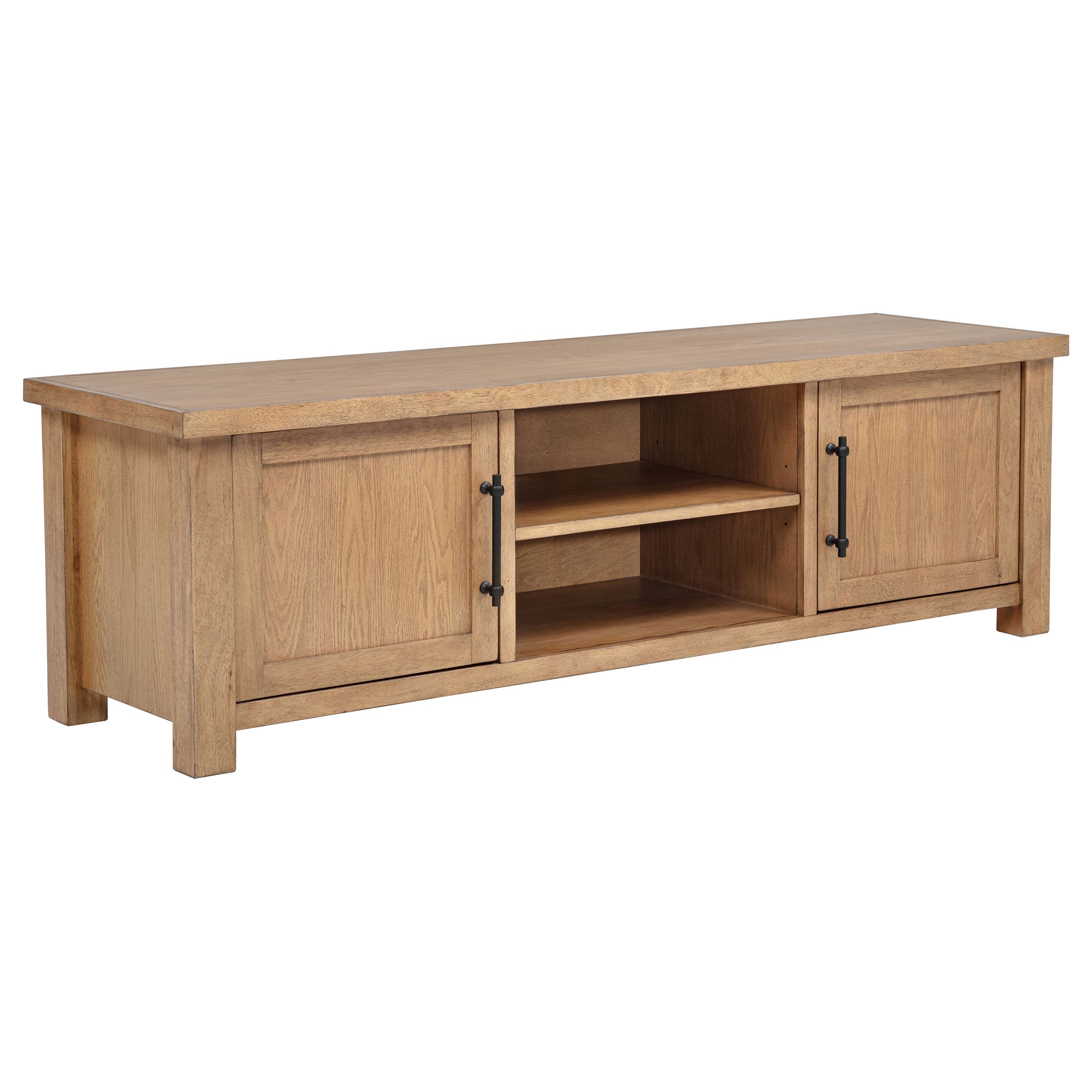 Beasley 2-Door 71-Inch Wood TV Stand Media Console Golden Oak-