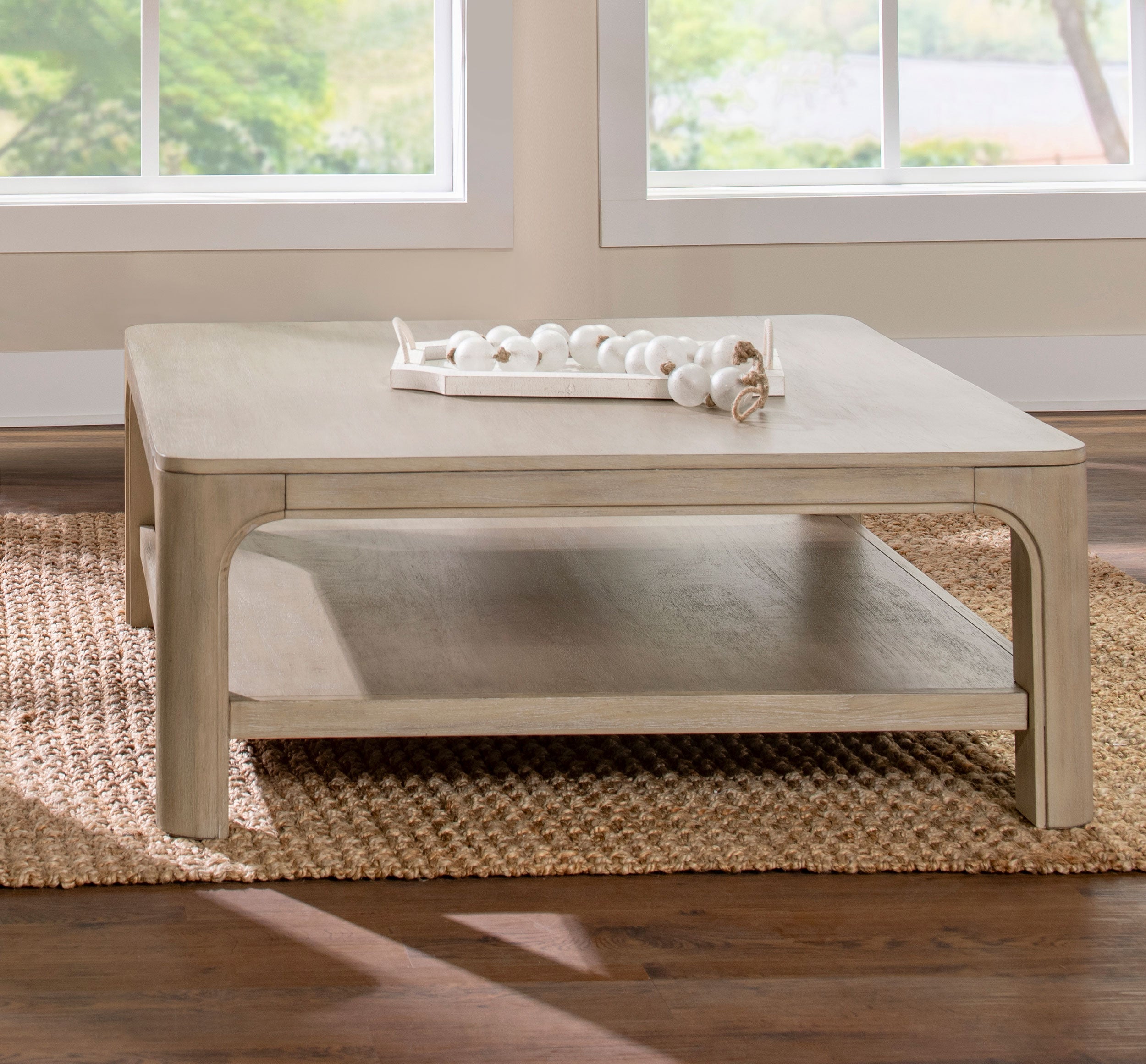 Solano Square Wood Cocktail Coffee Table Weathered Mango-