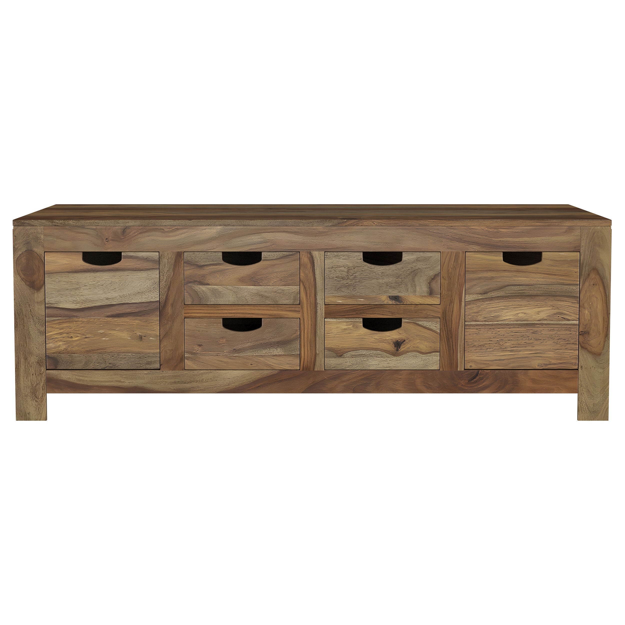 Esther 6-drawer Solid Wood Coffee Table Natural Sheesham-CoasterElevations
