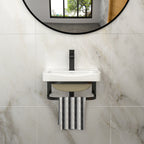 17"x14"x6.25" Wall-Mounted Rectangular Ceramic Bathroom Sink
