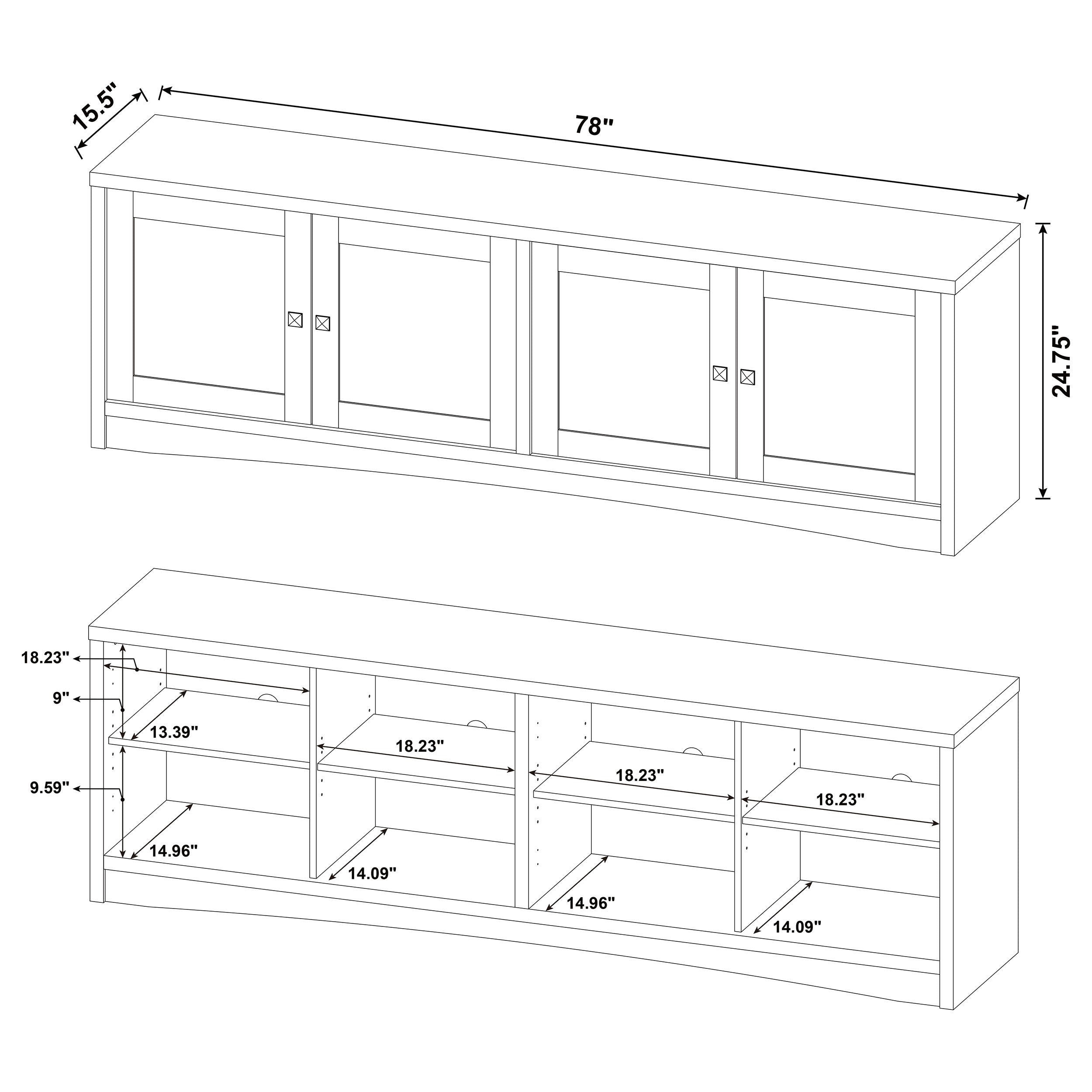 Laughlin 4-door Engineered Wood 78-inch TV Stand White-