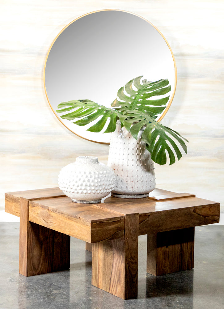 Samira Square Solid Wood Coffee Table Natural Sheesham-CoasterEssence