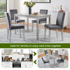 5 Piece Wooden Dining Table Set