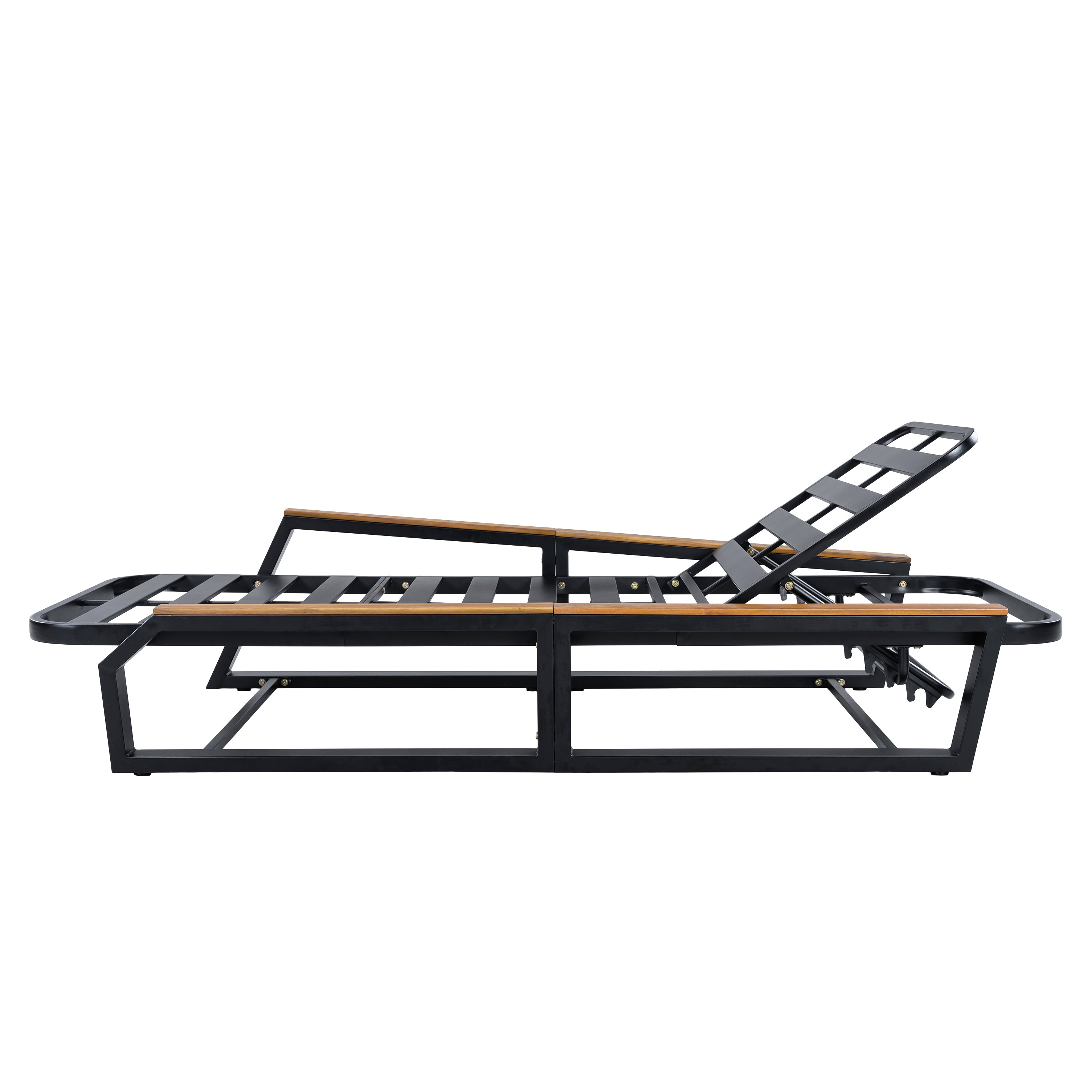 3-Piece Adjustable 5-Position Outdoor Chaise Lounge Set