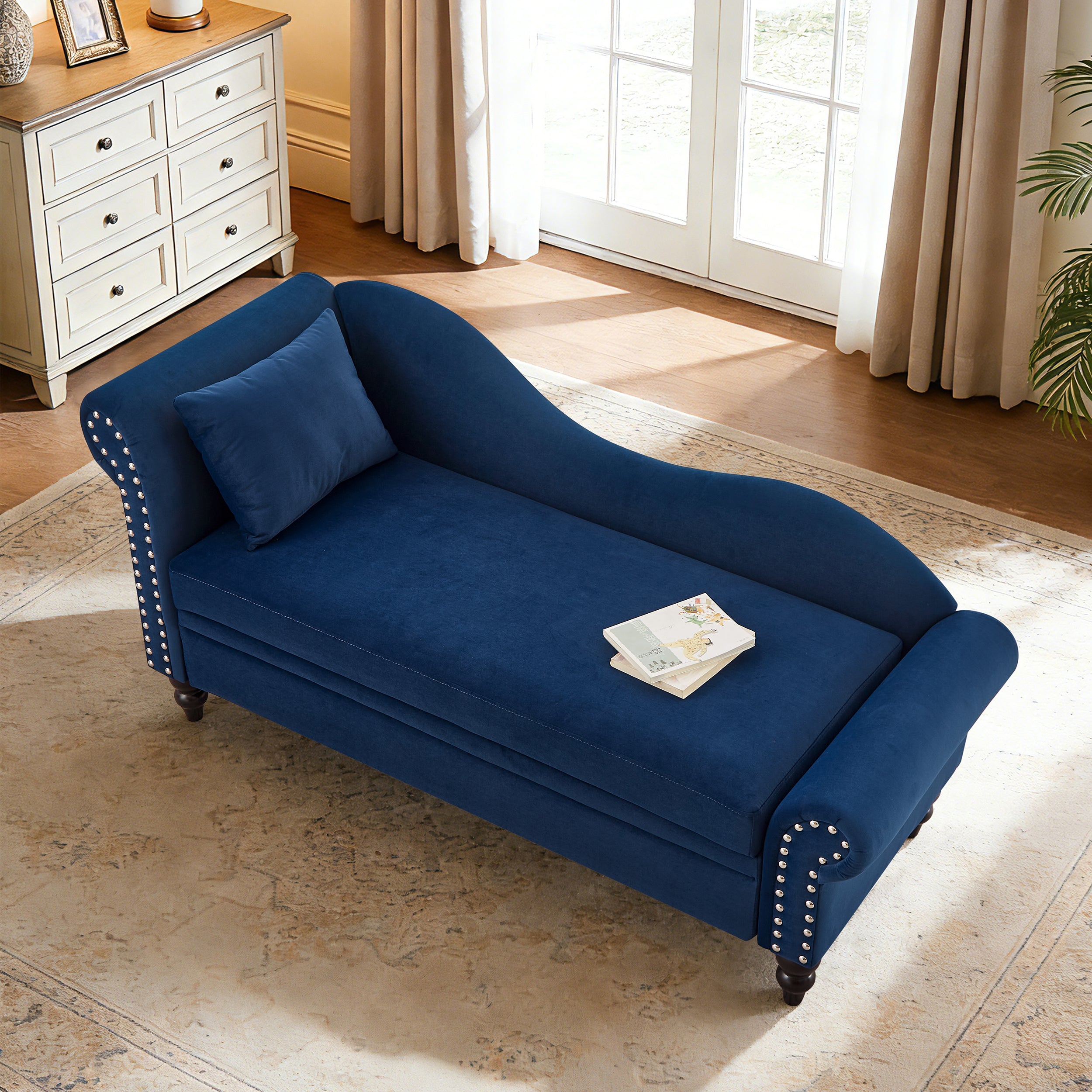 64.5'' Modern Velvet Chaise Lounge