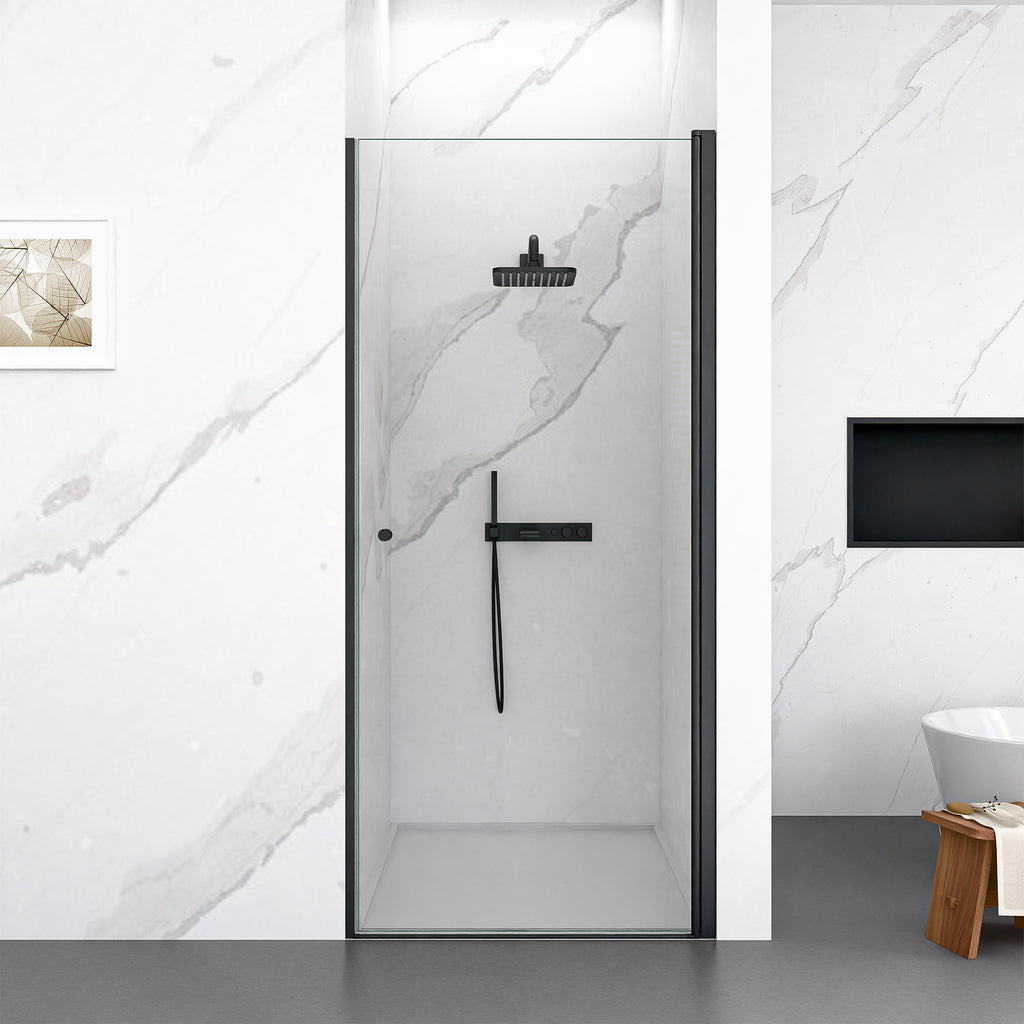 32"W x 72"H Frameless Circular Pivot Shower Door in Matte