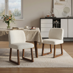 Dining Chair Set of 2, Plush Fabric Upholstered Dining Chairs