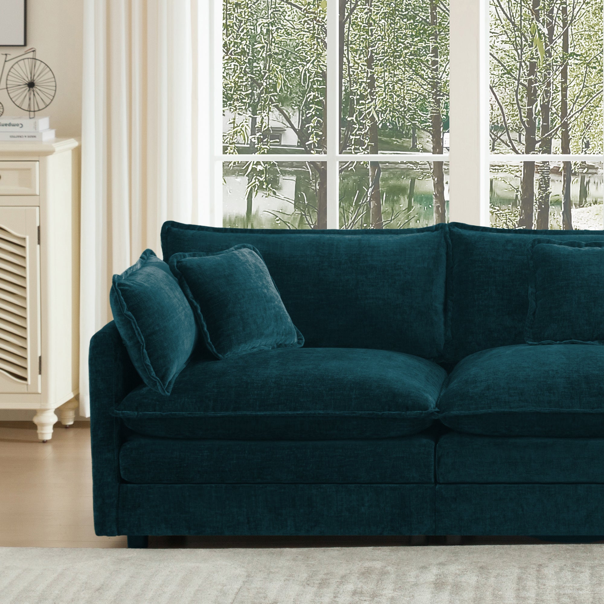 2-Piece Upholstered Sofa, Living Room Sectional Sofa Set