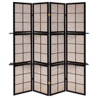 Tan and Cappuccino 4-Panel Folding Screen