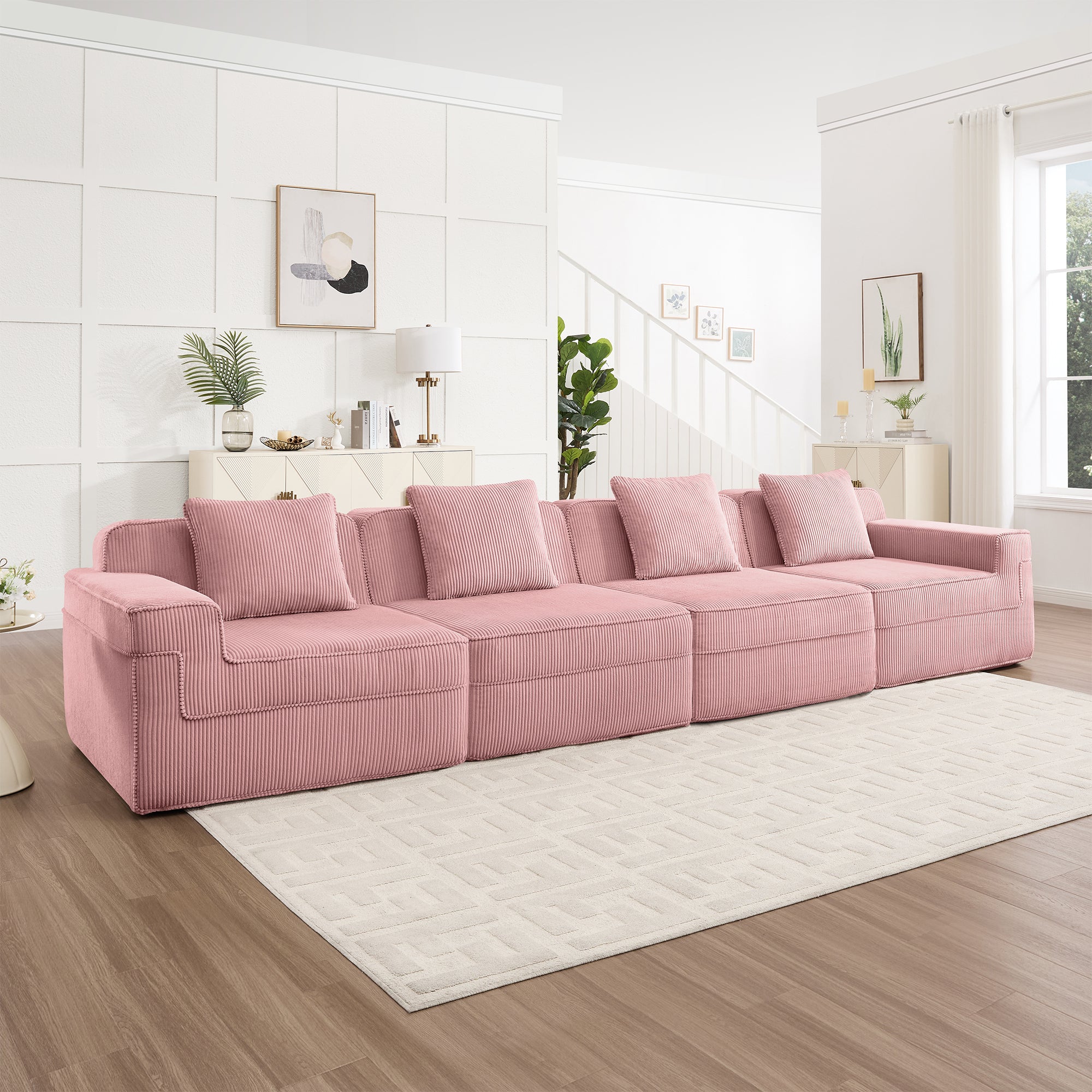 Modular 4 Seat Boneless Cloud Sectional Sofa