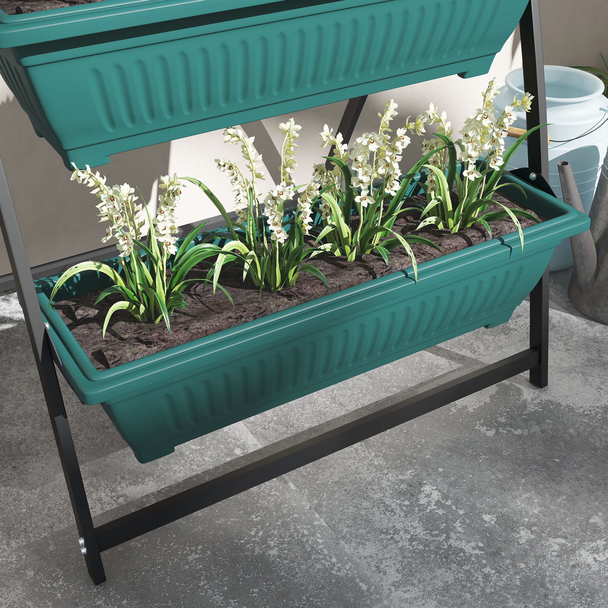 Outsunny Raised Garden Bed, 4 Tier Vertical Garden Planter Set