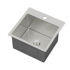 15" x 15" x 9" Stainless Steel Drop In Kitchen Sink