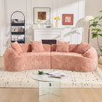Pink Curved Compressed Sofa