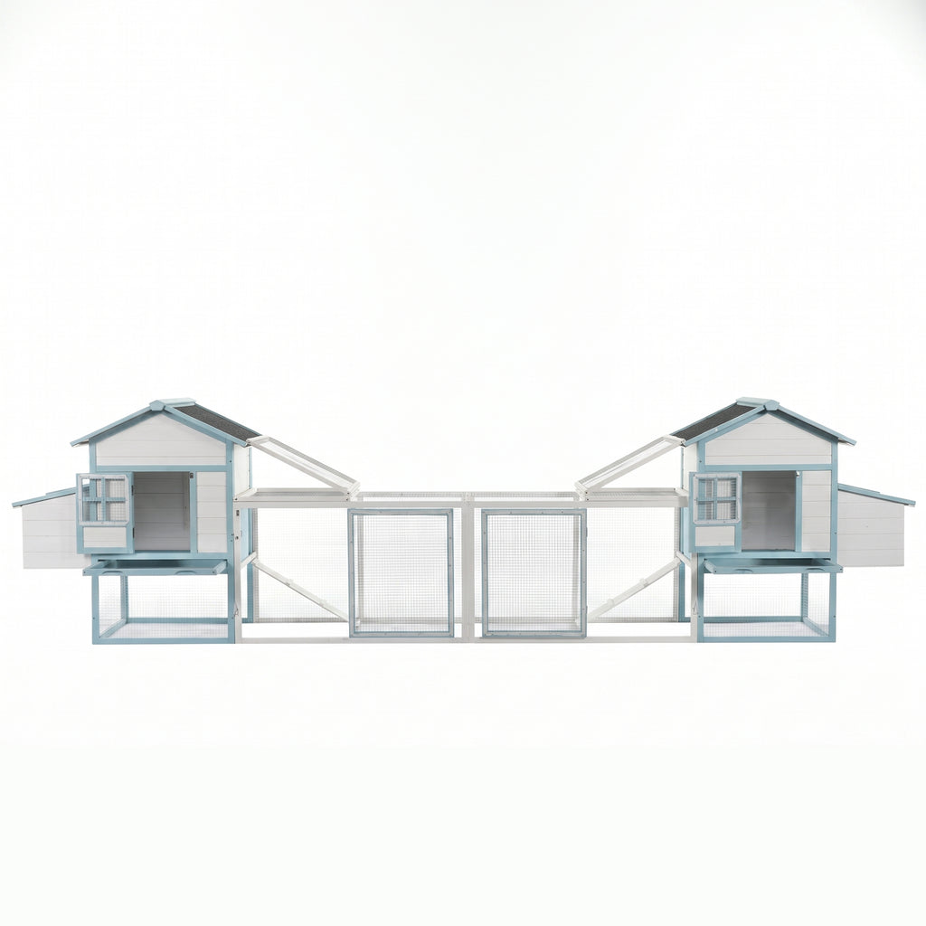 Large Wooden Chicken Coop with Double Nesting Boxes
