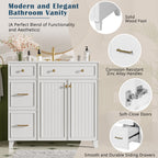 36" Bathroom Vanity with Ceramic Sink