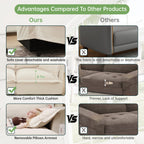 Slipcovered L Shape Sectional Long Sofa Couch - 4 Seater