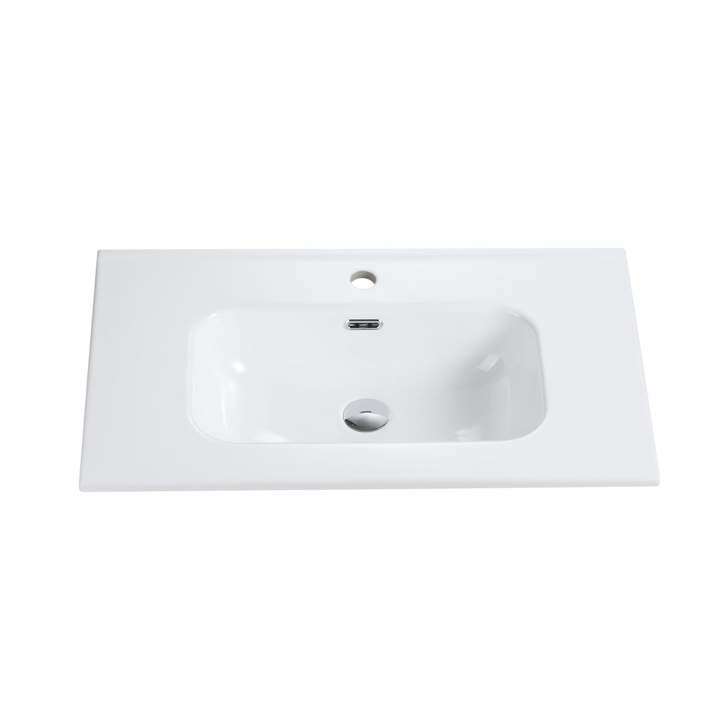 Glossy White Ceramic Sink