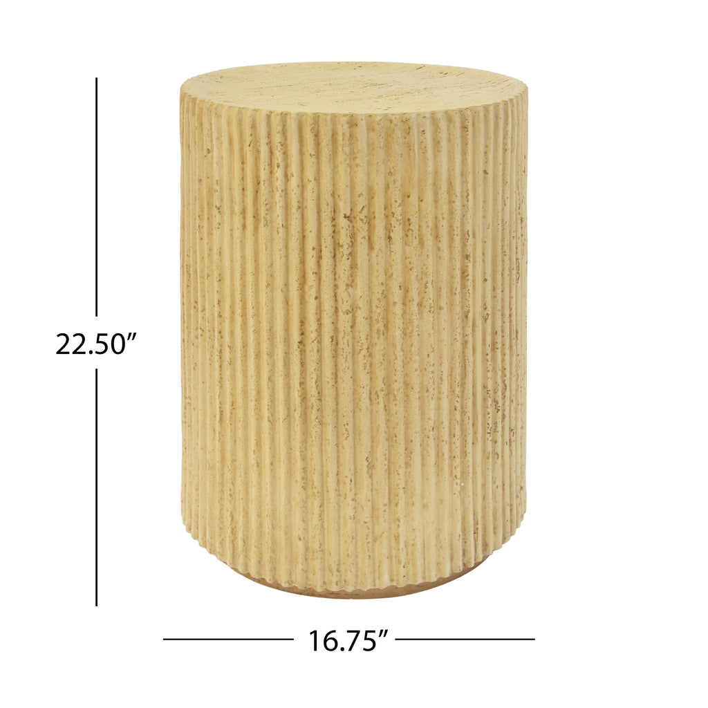 MGO Cylindrical Side Table with Wood-like Texture