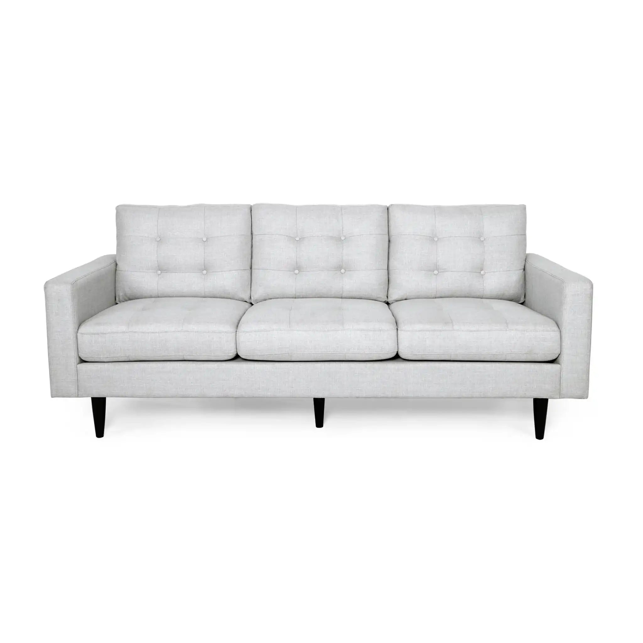 Jenny Contemporary Tufted Fabric 3-Seater Sofa