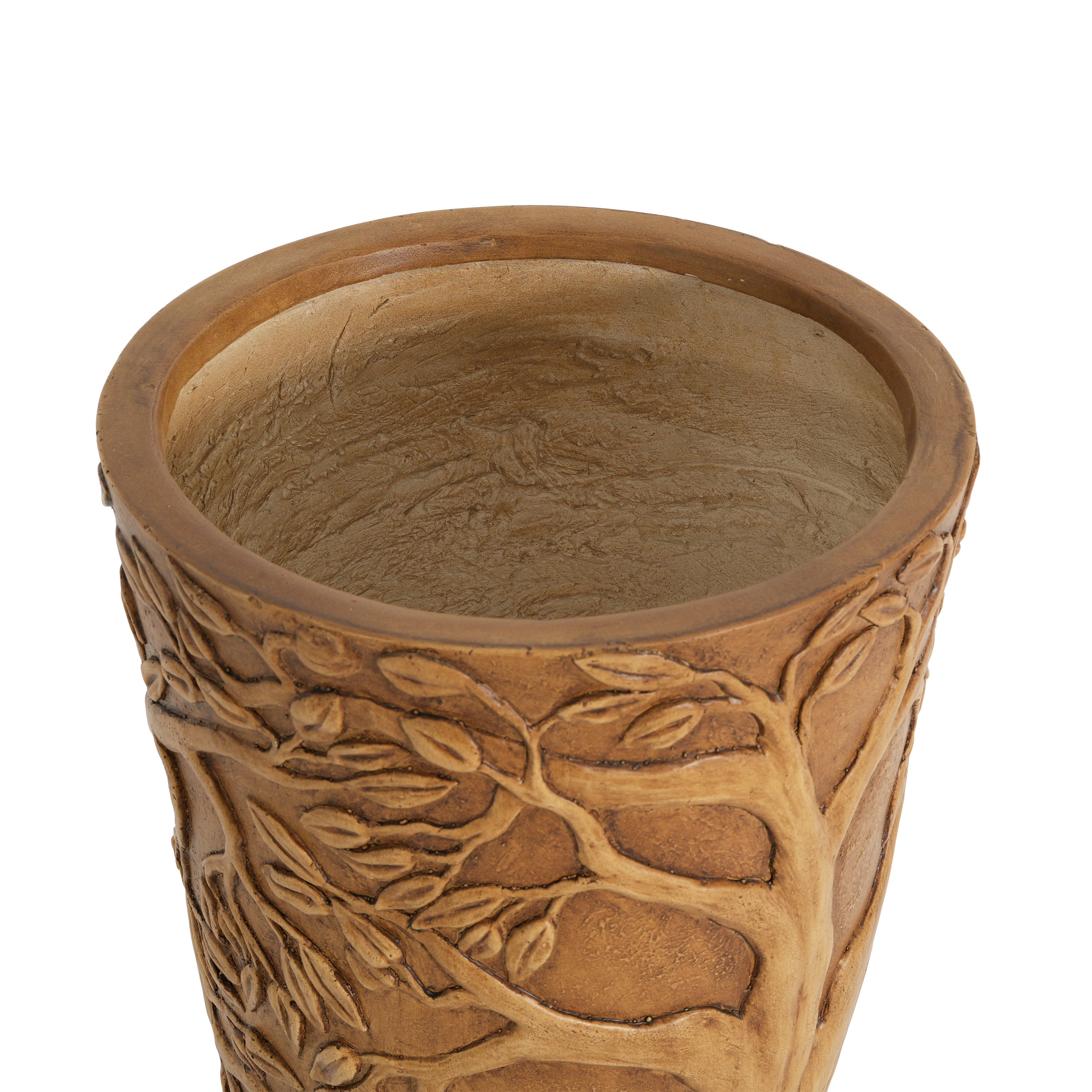 Tall Antique Bronze Tree-Embossed MGO Planter