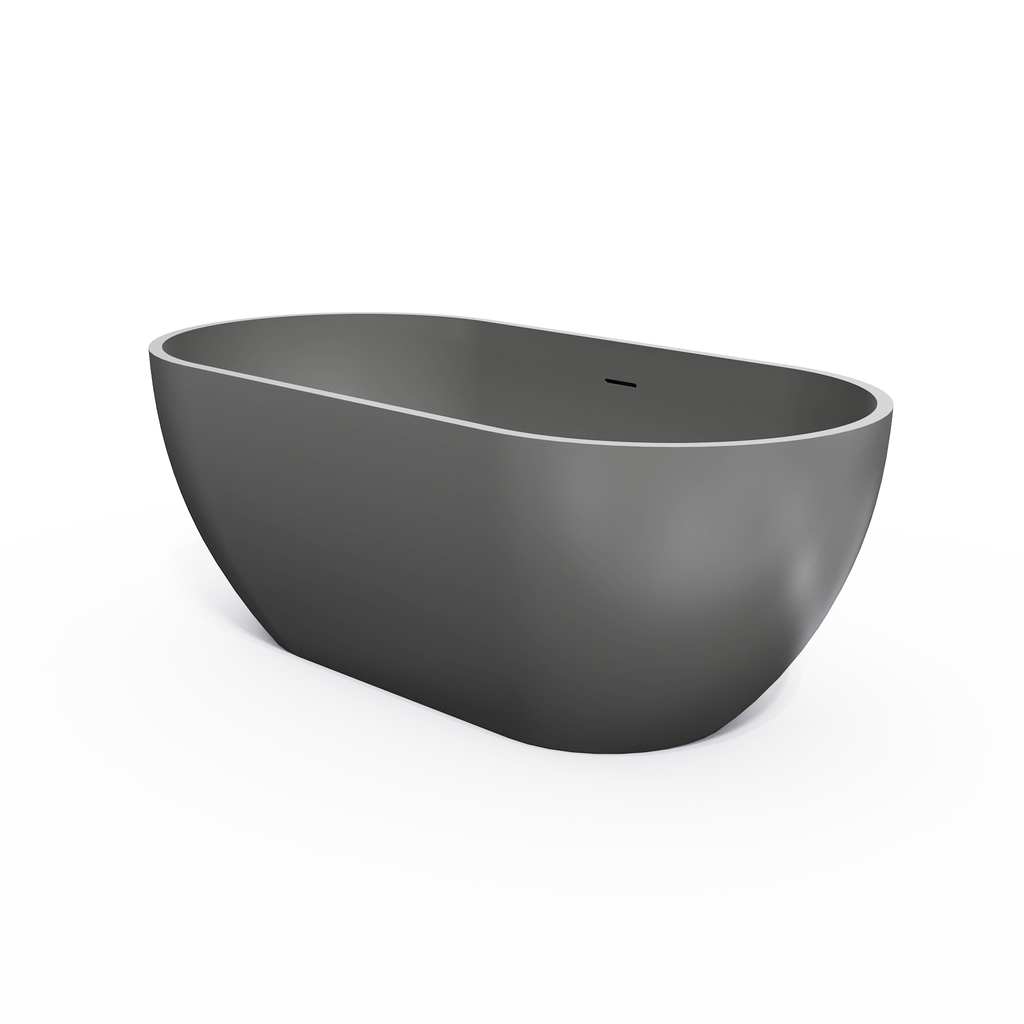 59 Inch Solid Surface Oval Shape Freestanding Bathtub