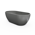 59 Inch Solid Surface Oval Shape Freestanding Bathtub