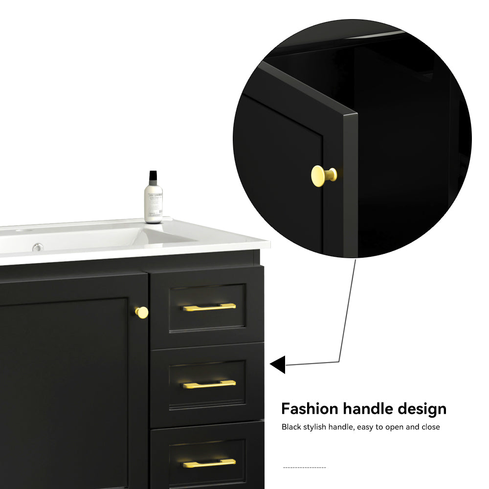 30" Black Bathroom Vanity