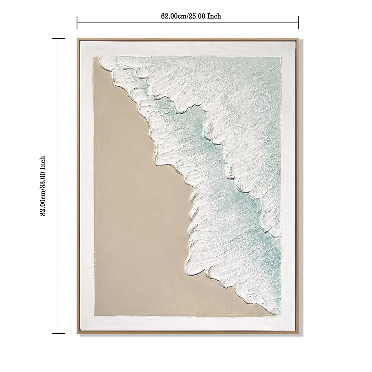 24x32 Set of 2 Framed Ocean Wave Wall Art, Aqua