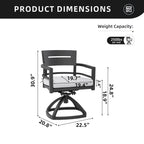 Outdoor Patio Aluminum Swivel Rocker 2PCS with Outdoor-grade Sunbrella Fabric Cushions, Ember