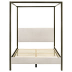 Mellie Vanilla Upholstered Queen Canopy Bed