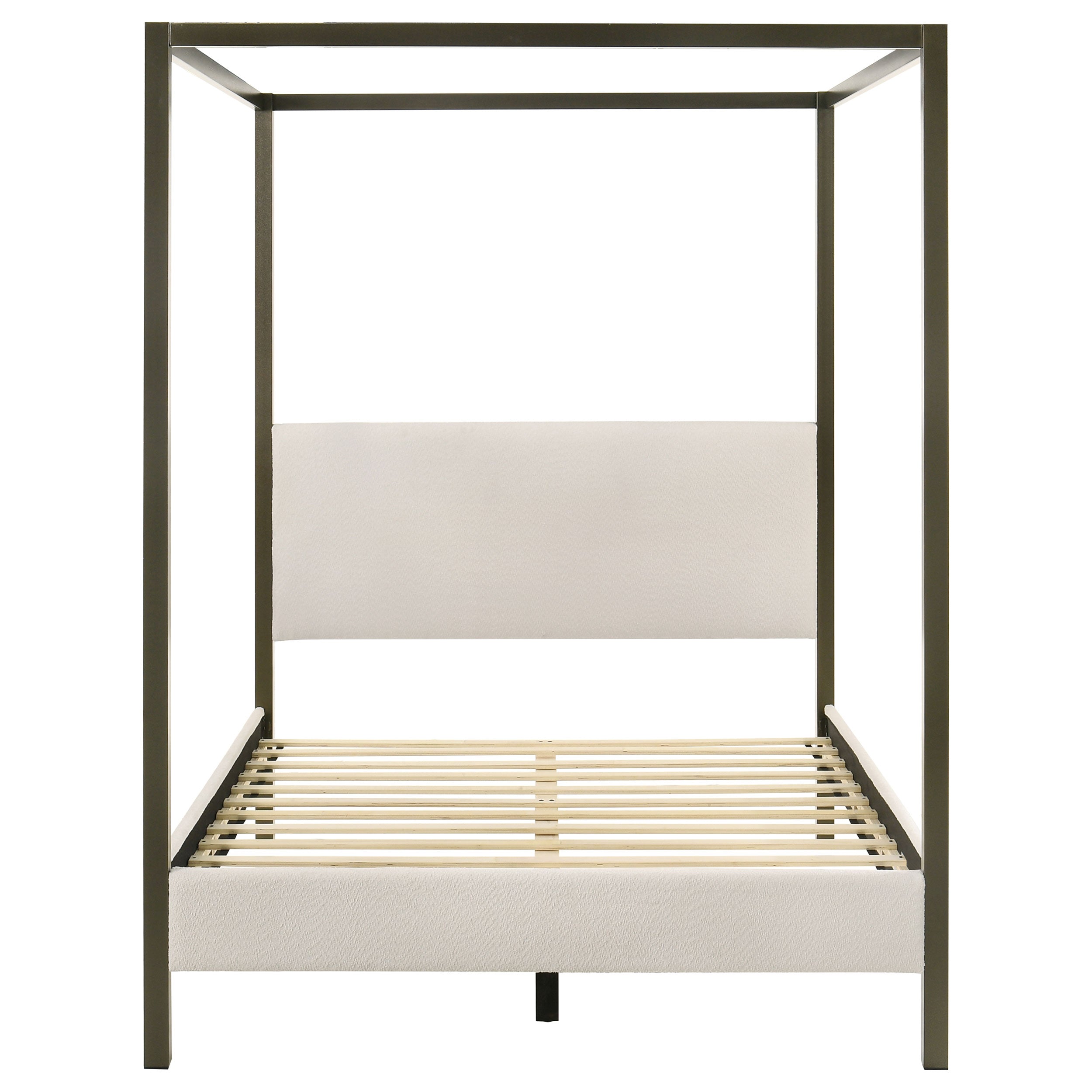 Mellie Vanilla Upholstered Queen Canopy Bed